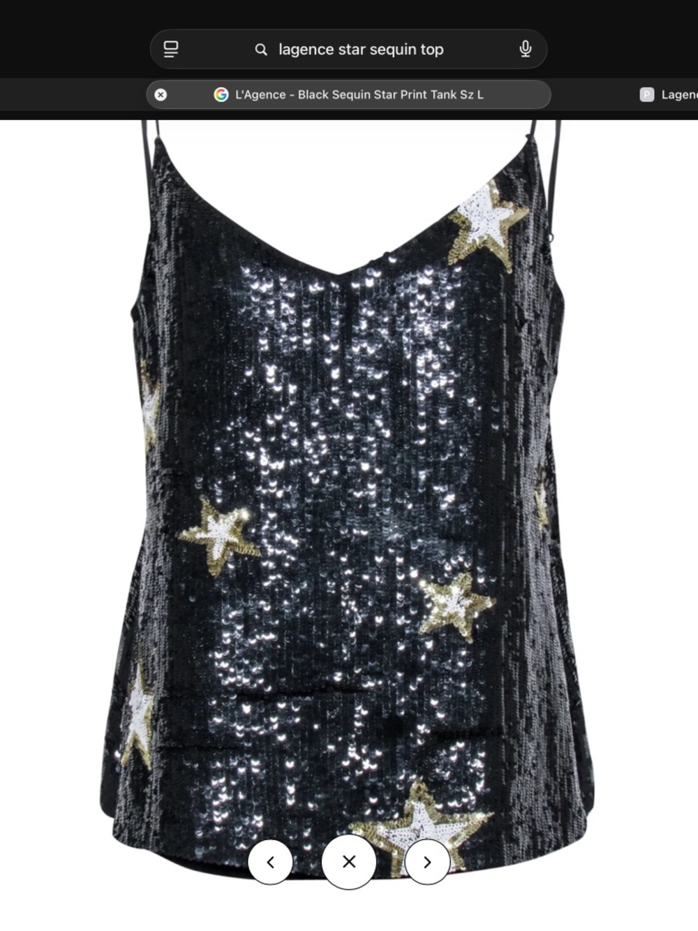 L’agence sequin camisole top